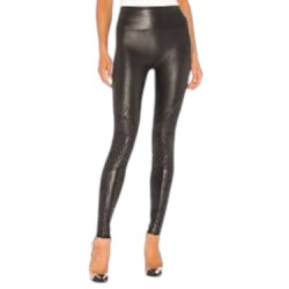 Spanx Quilted Faux Leather Legging Large